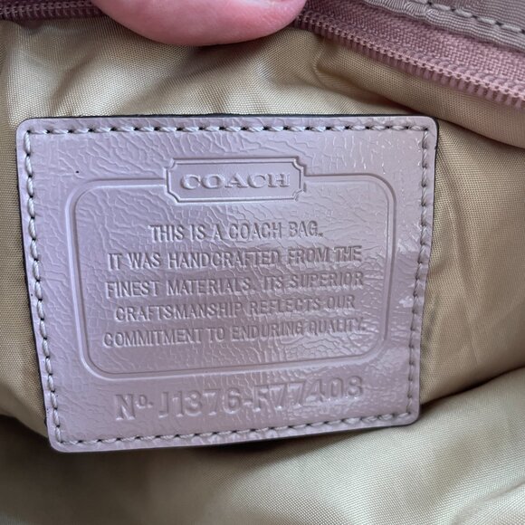 COACH Mauve/Pink Signature Logo Getaway Nylon File Crossbody Purse - Picture 6 of 10